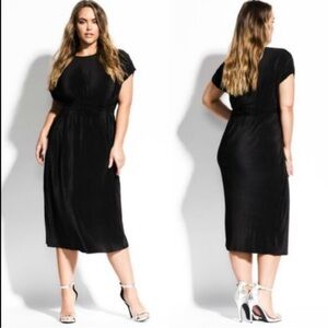 City Chic Baby Pleat Midi Dress XL/22